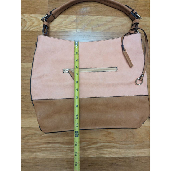 Simply Noelle Colorblock Hobo Bag Pink Tan NWT - Picture 5 of 13